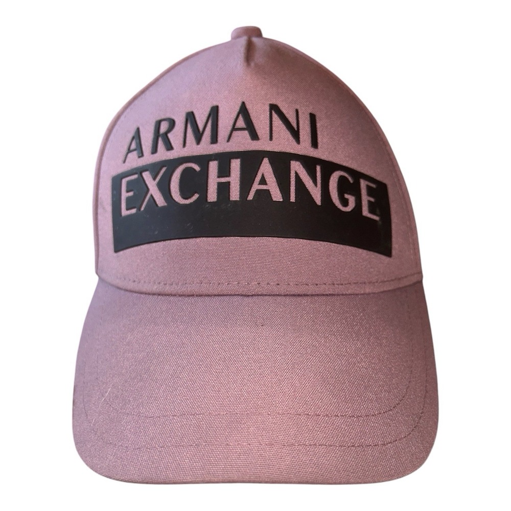 Armani Exchange AX Logo Baseball Cap Hat Pink Mauve Adjustable One Size Preppy